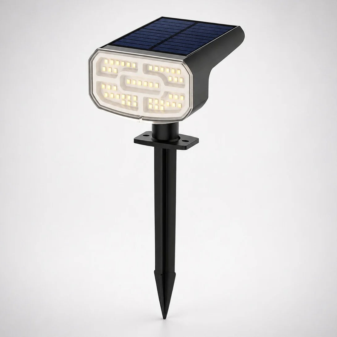 Solar Garden Spotlights Dusk-To-Dawn Adjustable Aim IP65