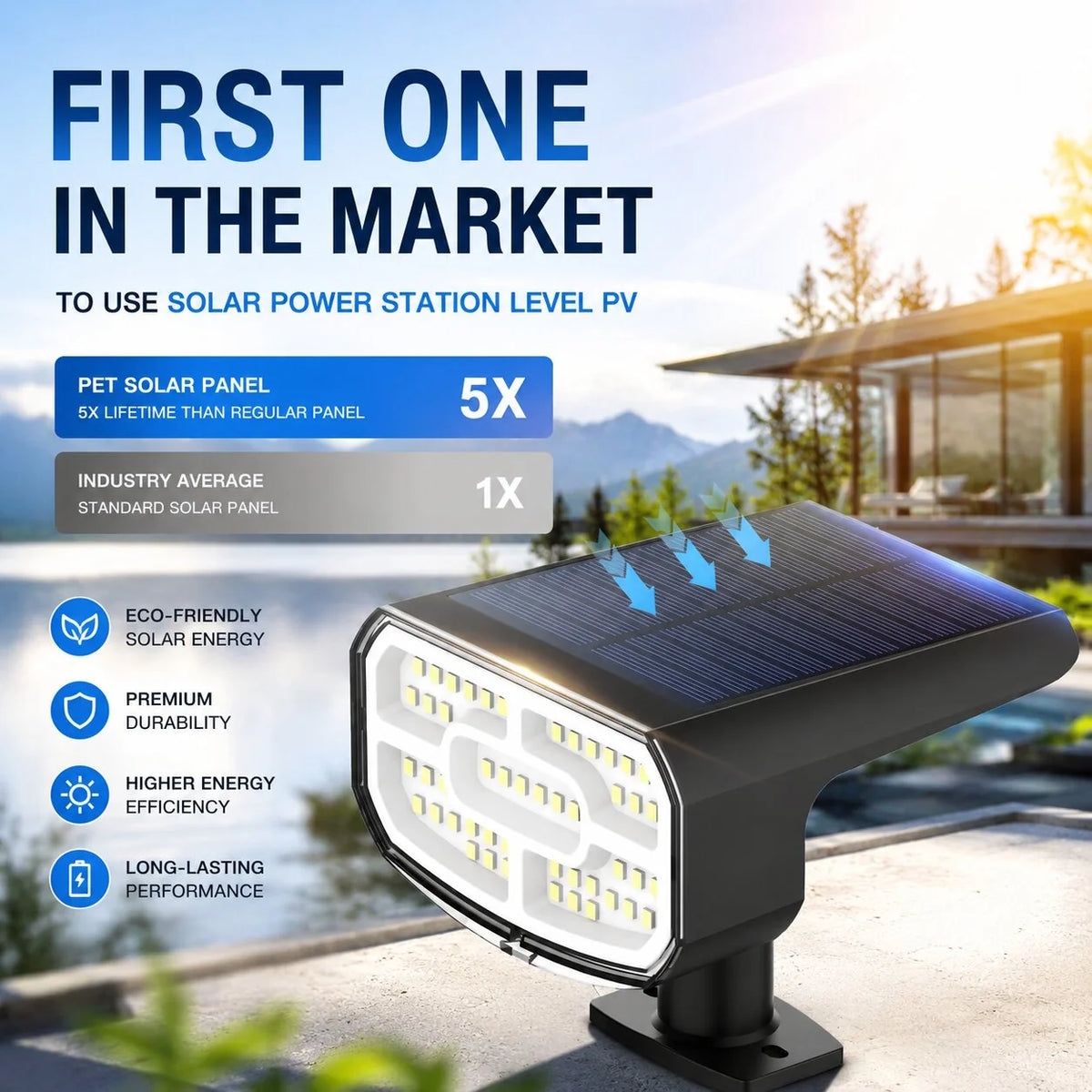 Solar Garden Spotlights Dusk-To-Dawn Adjustable Aim IP65