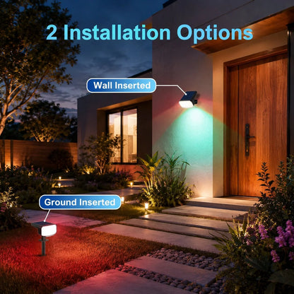 Solar Garden Spotlights Dusk-To-Dawn Adjustable Aim IP65