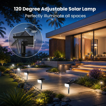 Solar Garden Spotlights Dusk-To-Dawn Adjustable Aim IP65