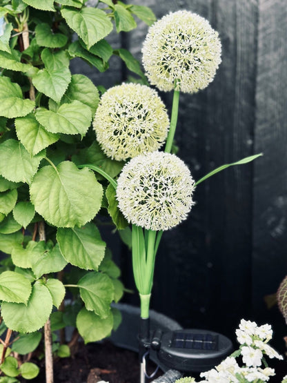 Solar Garden Stake Flexible 3 Flower Spheres