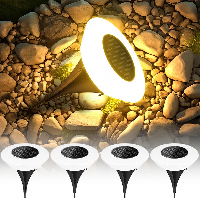 Solar Ground Lights 360° Illumination Set of 4