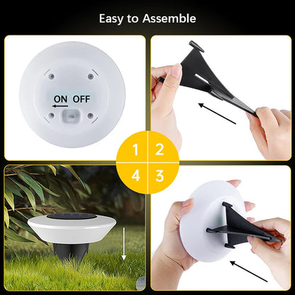 Solar Ground Lights 360° Illumination Set of 4