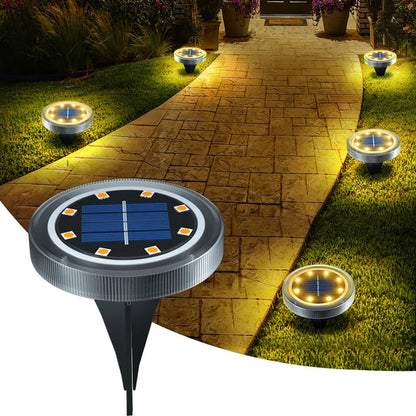 Solar Ground Lights Dusk-to-Dawn Weatherproof Set of 4