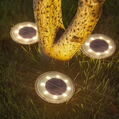 Solar Ground Lights Dusk-to-Dawn Weatherproof Set of 4