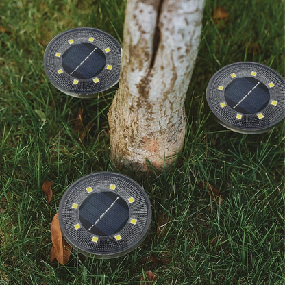 Solar Ground Lights Dusk-to-Dawn Weatherproof Set of 4