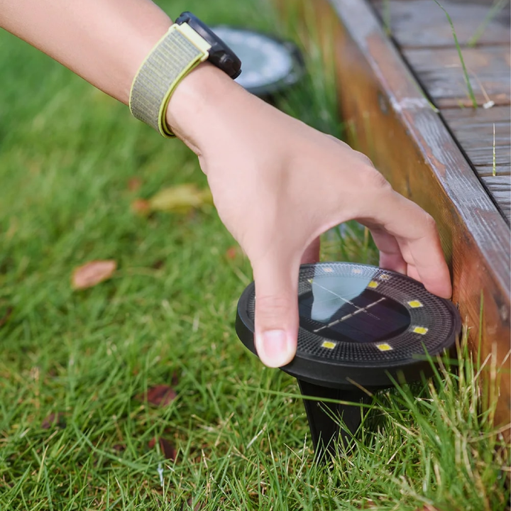 Solar Ground Lights Dusk-to-Dawn Weatherproof Set of 4