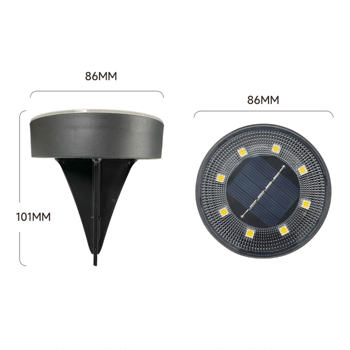 Solar Ground Lights Dusk-to-Dawn Weatherproof Set of 4