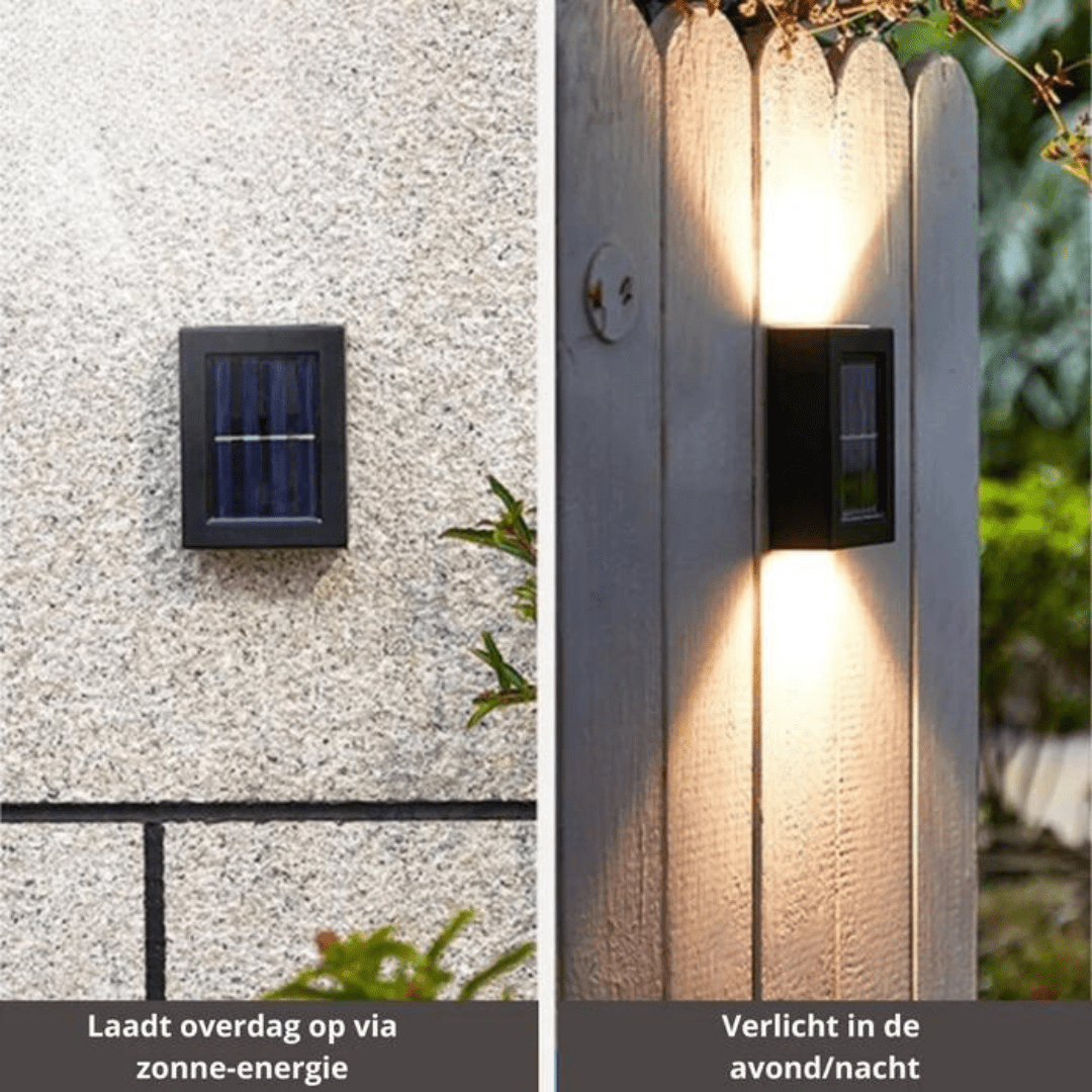 Solar LED Wall Light Dusk Sensor Set of 4