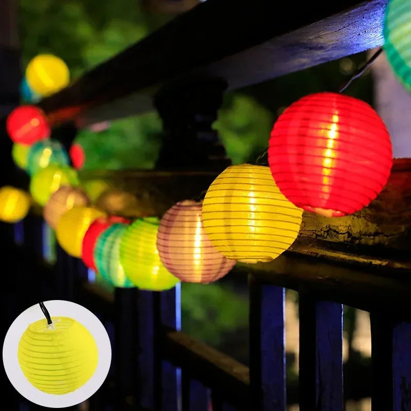 Solar Lantern String Lights IP65 Waterproof 8 Modes