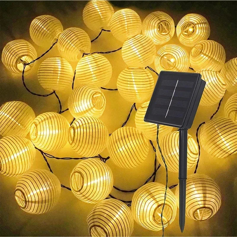 Solar Lantern String Lights IP65 Waterproof 8 Modes