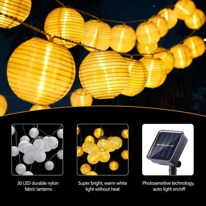 Solar Lantern String Lights IP65 Waterproof 8 Modes