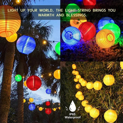 Solar Lantern String Lights IP65 Waterproof 8 Modes
