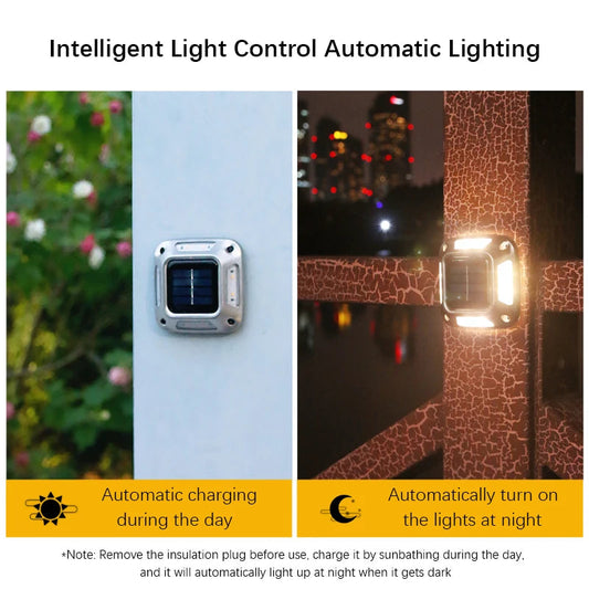 Solar Path Lights 8-LED Warm/Cool Set of 4