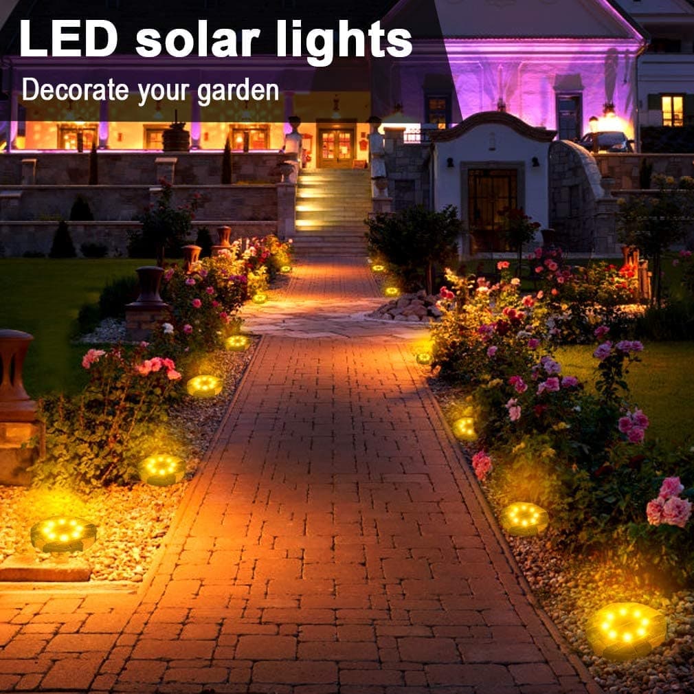 Solar Path Lights Dusk-to-Dawn Weatherproof 8-Pack