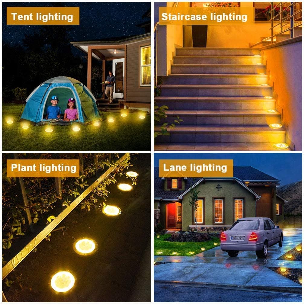 Solar Path Lights Dusk-to-Dawn Weatherproof 8-Pack