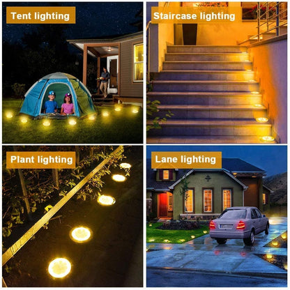 Solar Path Lights Dusk-to-Dawn Weatherproof 8-Pack