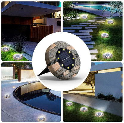Solar Path Lights Dusk-to-Dawn Weatherproof 8-Pack