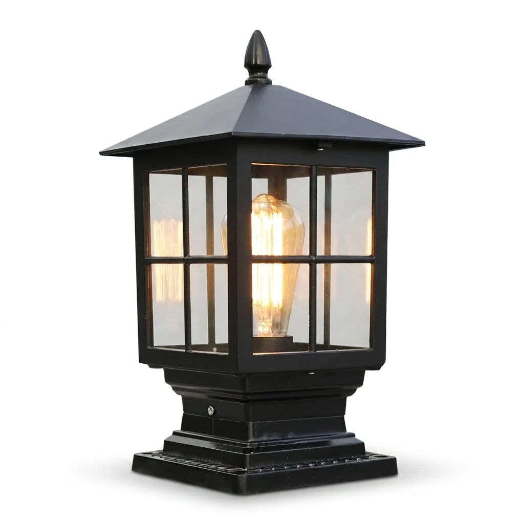 Solar Post Light Dusk-To-Dawn Sensor IP65 Weather-Resistant