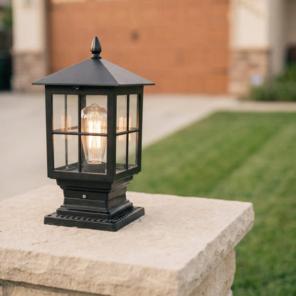Solar Post Light Dusk-To-Dawn Sensor IP65 Weather-Resistant