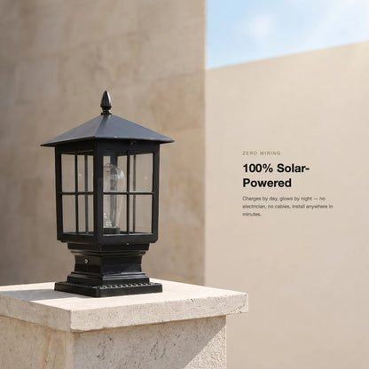 Solar Post Light Dusk-To-Dawn Sensor IP65 Weather-Resistant
