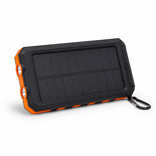 Solar-Powered USB-C Fast-Charging Power Bank & Flashlight