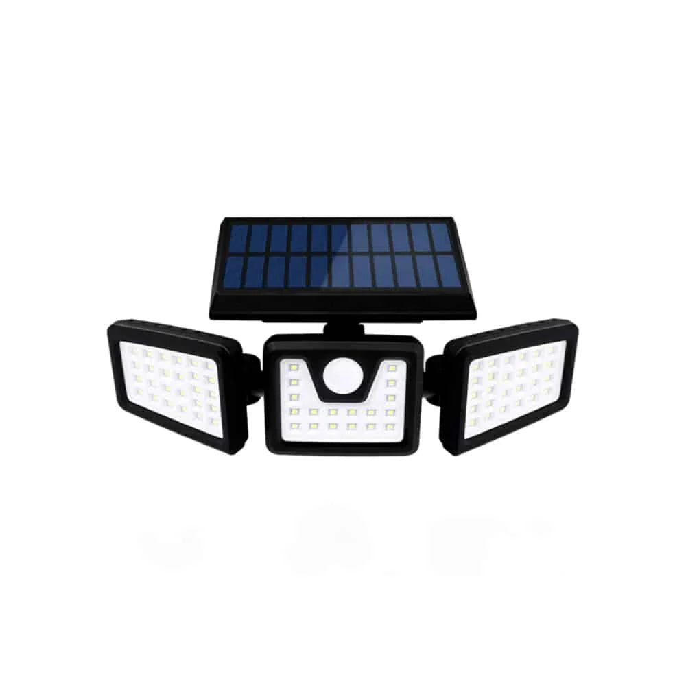 Solar Security Light Motion-Activated Three Adjustable Spotlights IP66 Weather-Resistant