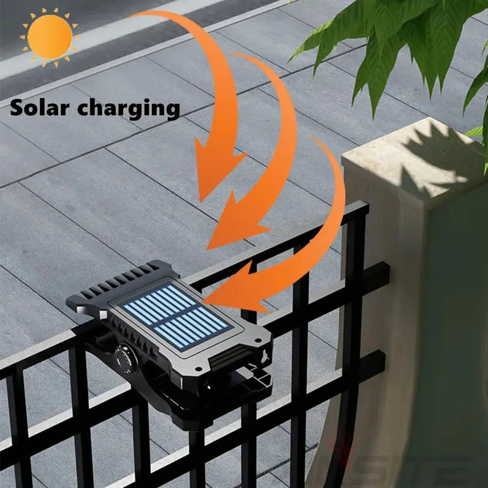 Solar Sensor Light Motion Activated USB Rechargeable Clamp Mount