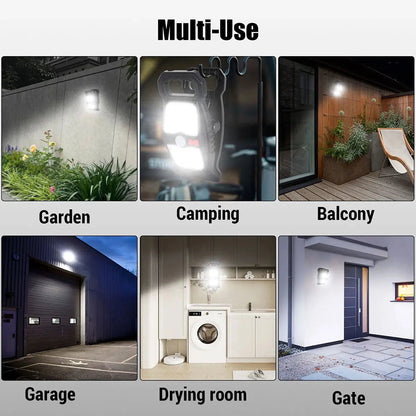 Solar Sensor Light Motion Activated USB Rechargeable Clamp Mount