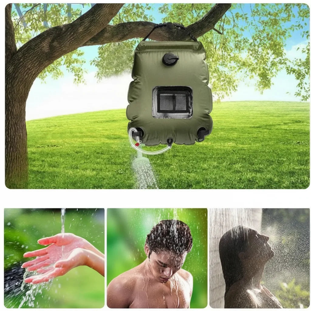 Solar Shower Bag Solar-Heated 20L Portable & Foldable