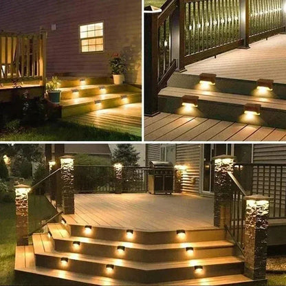 Solar Step Lights Cable-Free 8-Piece Warm & Cool White