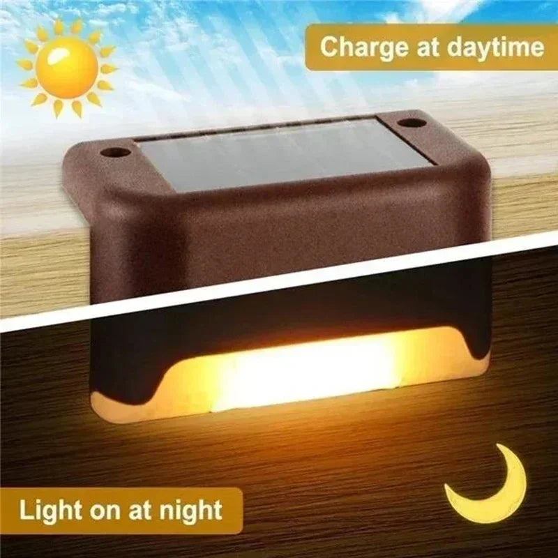 Solar Step Lights Cable-Free 8-Piece Warm & Cool White