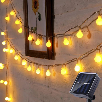 Solar String Lights Weather-Resistant Warm White & Multicolor