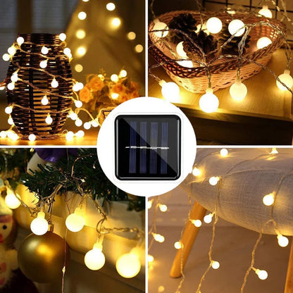 Solar String Lights Weather-Resistant Warm White & Multicolor