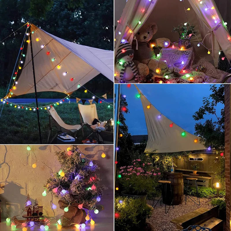 Solar String Lights Weather-Resistant Warm White & Multicolor