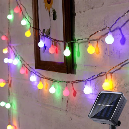 Solar String Lights Weather-Resistant Warm White & Multicolor