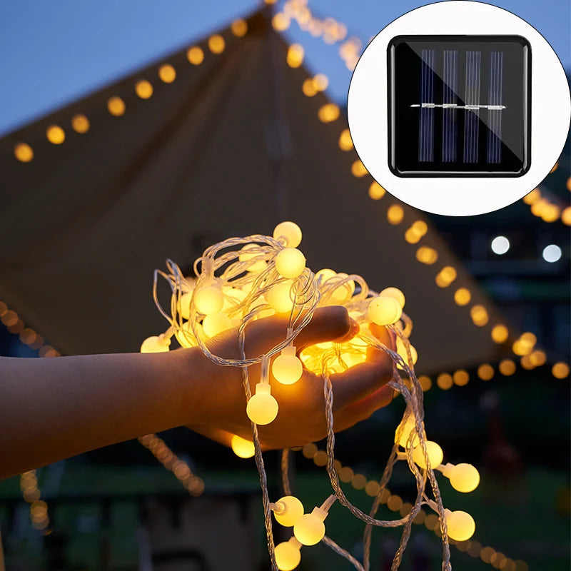 Solar String Lights Weather-Resistant Warm White & Multicolor