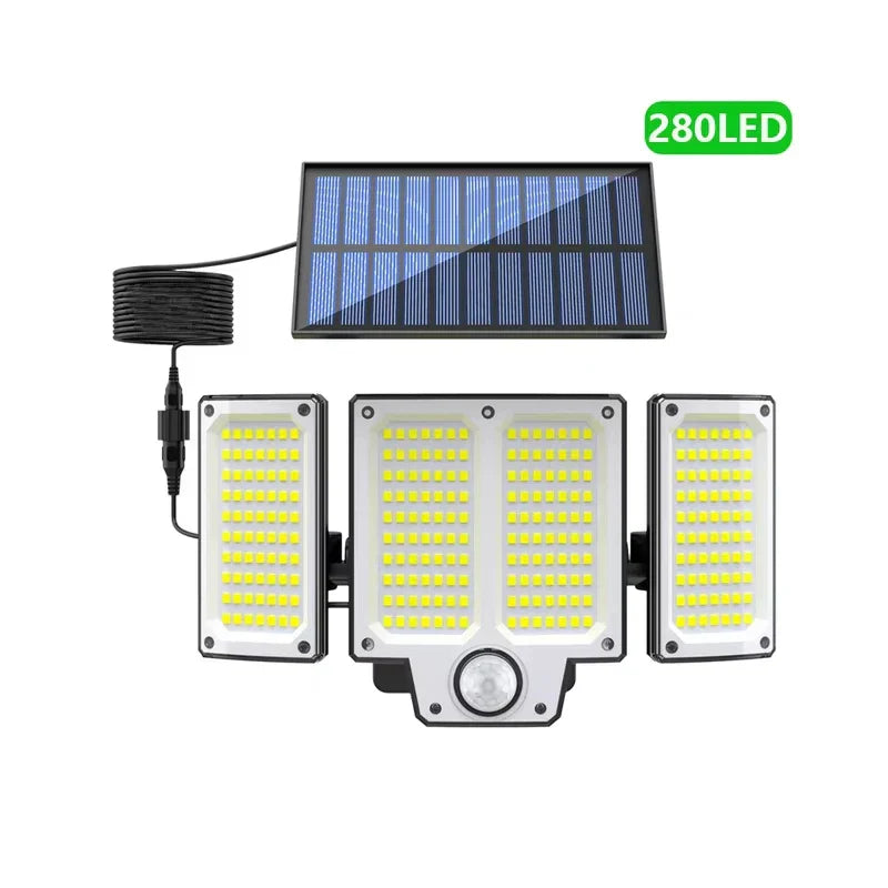 Solar Wall Light Motion Sensor Remote Control Adjustable Head