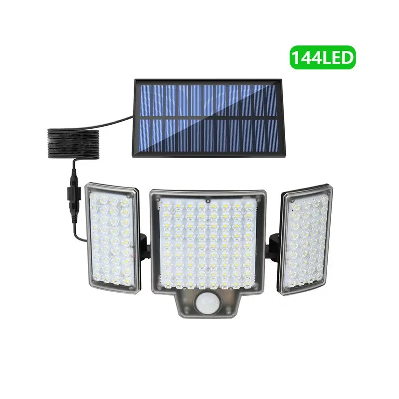 Solar Wall Light Motion Sensor Remote Control Adjustable Head
