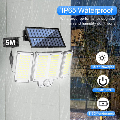 Solar Wall Light Motion Sensor Remote Control Adjustable Head