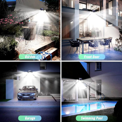 Solar Wall Light Motion Sensor Remote Control Adjustable Head