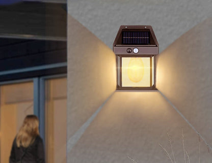 Solar Wall Light Motion Sensor Weatherproof 12-Hour Runtime