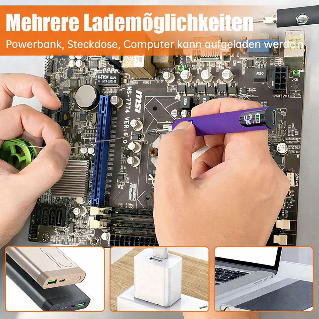Soldering Iron USB-Powered Digital Temperature Control Three Tips