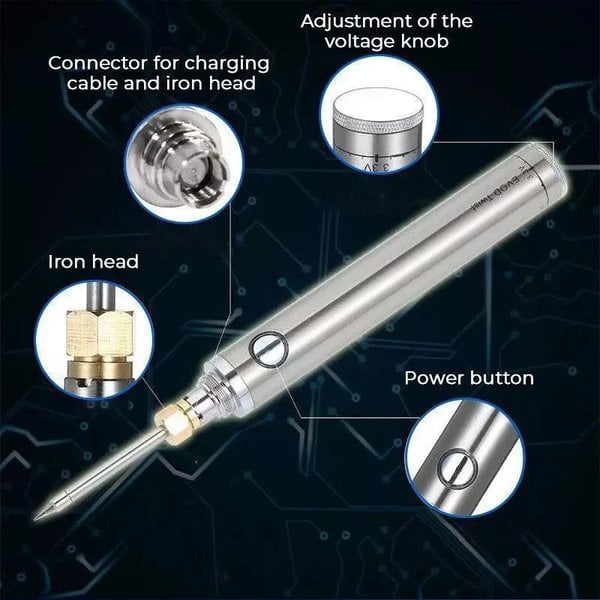 Soldering Iron Wireless USB Rechargeable Stepless Temperature Control