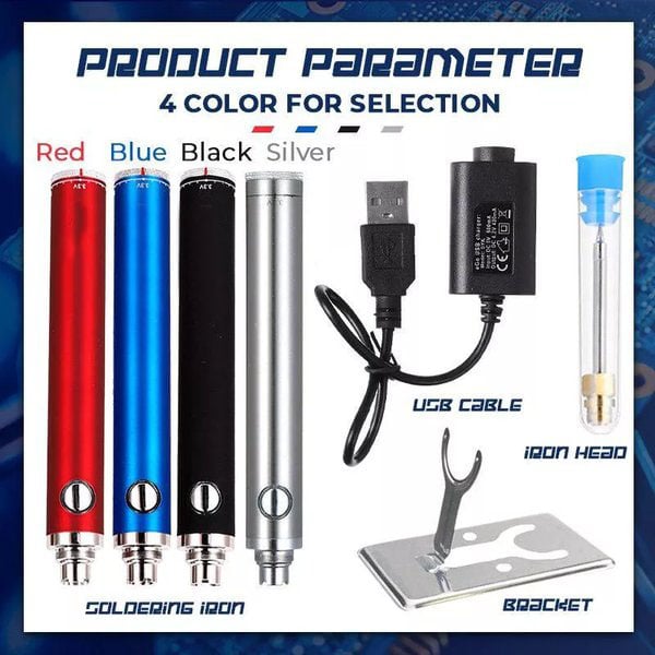 Soldering Iron Wireless USB Rechargeable Stepless Temperature Control