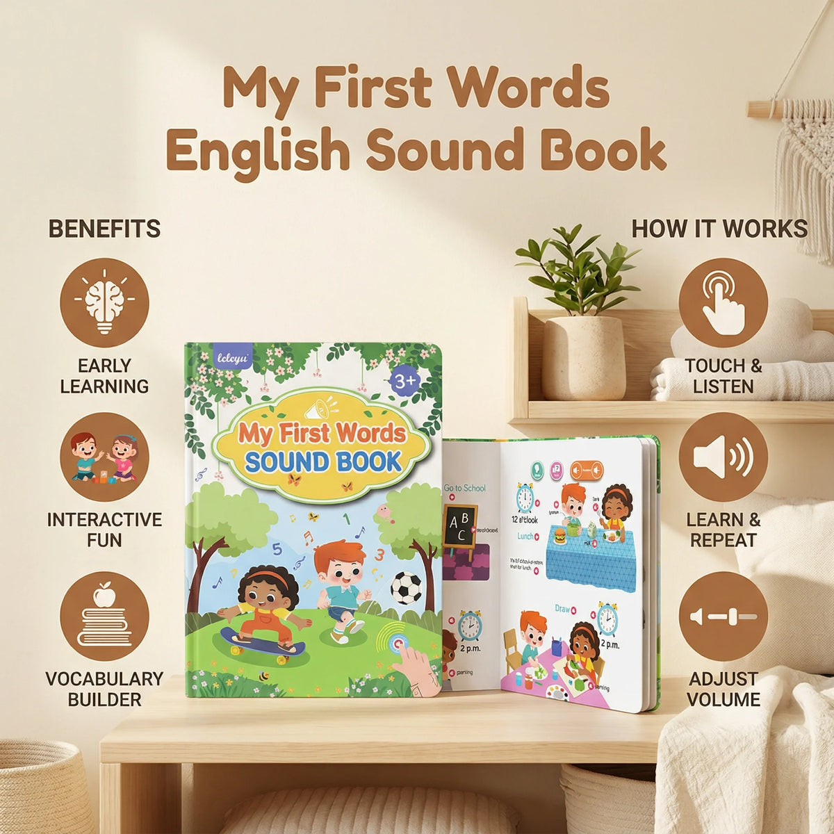 Sound Book English Audio Buttons Colorful Illustrations