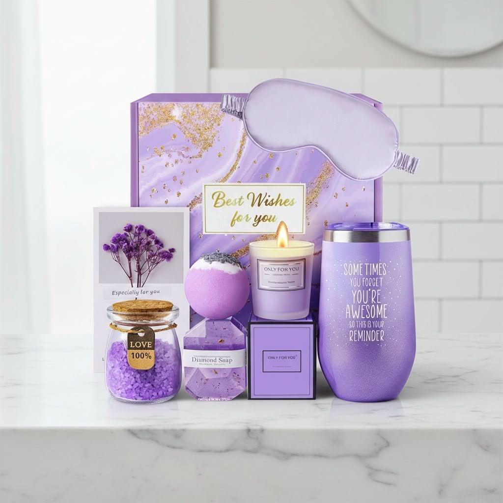 Spa Gift Set Aromatherapy Bath Essentials Metal Basket