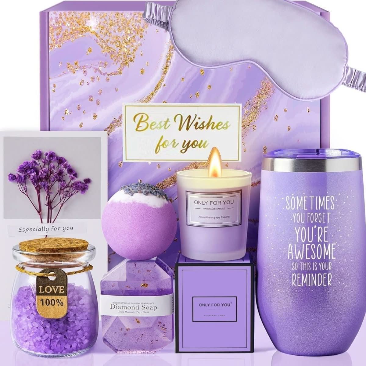 Spa Gift Set Aromatherapy Bath Essentials Metal Basket