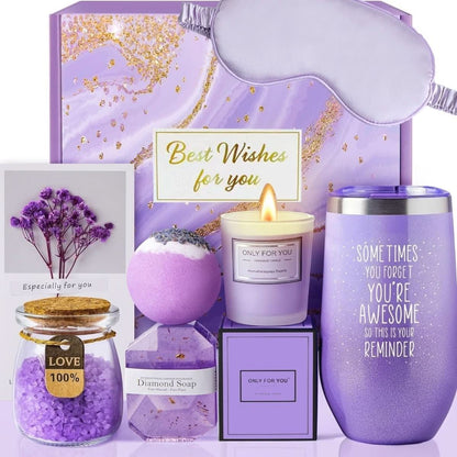 Spa Gift Set Aromatherapy Bath Essentials Metal Basket