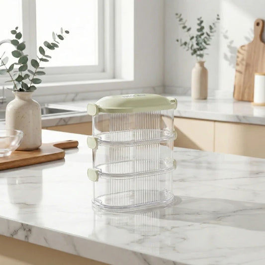 Spice Containers Stackable Transparent Side-Lock Lids